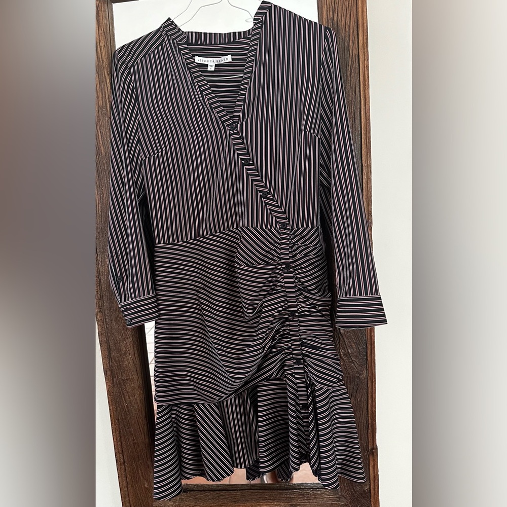 Veronica Beard Striped Knee length A line Black Striped dress  Size 6 Never worn